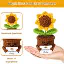 2 x Emotional Support Crochet Sunflower Gifts for Women, Positive Gifts for Women, Men