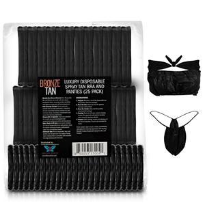 Bronze Tan Disposable Undergarments for Spray Tan - Non-Woven, Breathable Undergarments, Full Coverage, Hygienic - Ideal for Professional Salons & Home Use, Universal Fit - Pack of 25 Set Bronze Tan Disposable Undergarments for Spray Tan - Non-Woven, Breathable Undergarments, Full Coverage, Hygienic - Ideal for Professional Salons & Home Use, Universal Fit - Pack of 25 Set