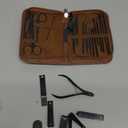 MINKINH Manicure Set Professional Nail Clipper Kit-26 Pieces Stainless Steel Manicure Kit,Nail Care Tools with Luxurious Travel Case (Brown)