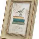 4x6 Inches Vintage Feel Rustic Picture Frame For Tabletop or Wall Hanging with Glass Front (4x6, Khaki)