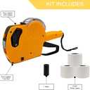 JayCo Pro 1 Line 8 Digits Price Tag Gun Kit - Includes 6,500 White Blank Labels and 1 Pre-Loaded Inker with 1 Ink Refill - for Grocery Store, Retail Shop, Garage Sale