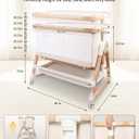 Suihuooo 4 in 1 Baby Bassinet, Bassinets Bedside Sleeper with Wheels and Storage Basket, Adjustable 7 Heights Bedside Sleeper with Mosquito Net, Breathable Mesh Rocking Bassinet for Baby | movable, big storage basket, big mesh sides, Crib
