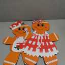 2 Sets Gingerbread Man Christmas Decorations Indoor Large Standup Life Size Wood Gingerbread Man Wooden Standing Cutouts for Xmas Party Office Home Table Booth Prop