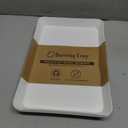 Lifewit Serving Tray Divided for Party Supplies, 4 PCS 15" x 10" Plastic Platters for Serving Food, White Reusable Tray for Veggie, Snack, Fruit, Cookies, Desserts in Kitchen/Pantry