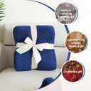Sherpa Throw Blanket for Couch Soft Warm Thick Blanket Cozy and Warm for All Seasons Throw Blankets for Bed Sofa Throw Size 90"x90", Navy