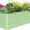 SnugNiture Galvanized Raised Garden Bed 8x4x2FT Outdoor Large Metal Planter Box Steel Kit for Planting Vegetables, Flowers (Green)