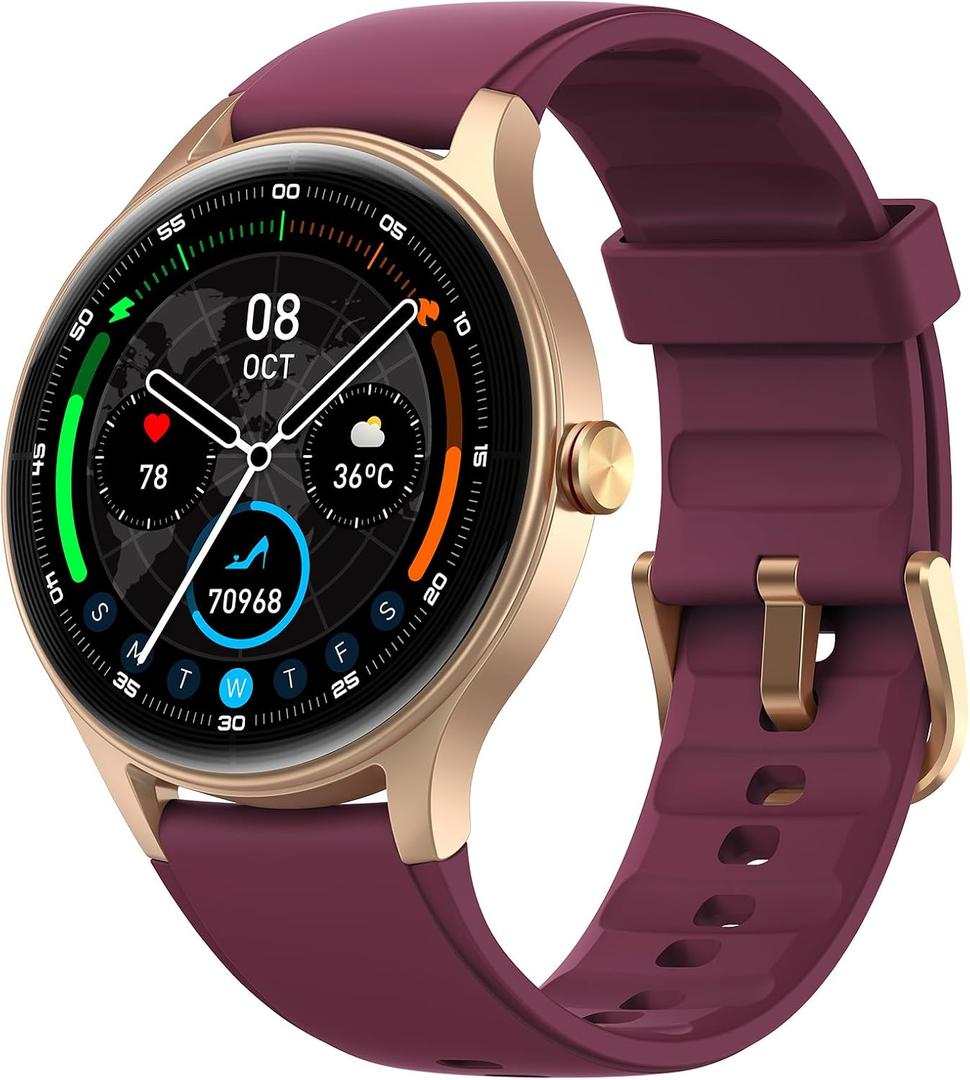 Woneligo Smart Watch for Women,1.57inch AMOLED Touchscreen Fitness Watch for iPhone & Android,Heart Rate/Sp02/Sleep Monitor,110+ Sport Modes IP68 Waterproof Bluetooth Calls (Purple, 1.57)