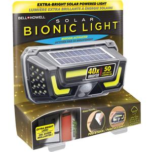 Bell Howell Solar Bionic Wall Light Solar Lights Outdoor with Motion Sensor (White Light 6500K)