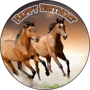 7.5x Inch Edible Cake Toppers Horse Themed Birthday Party Collection of Edible Cake Decorations