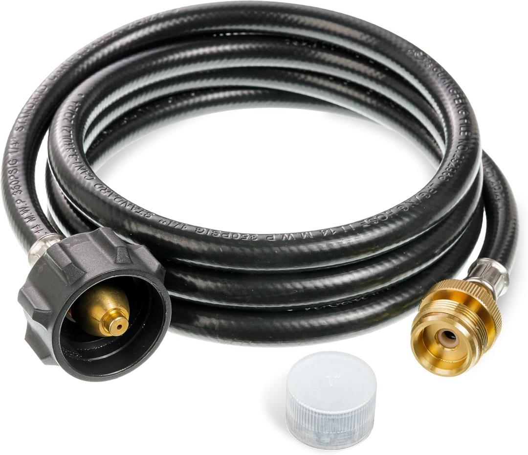 [2025 Upgraded] BlueStars 6FT Propane Hose Adapter 1lb to 20lb with QCC1/Type1 for 5-40lb Propane Tanks - for Weber Q Grill, Coleman Camp Stove, Buddy Heater, Blackstone Griddle with CGA600 Connection