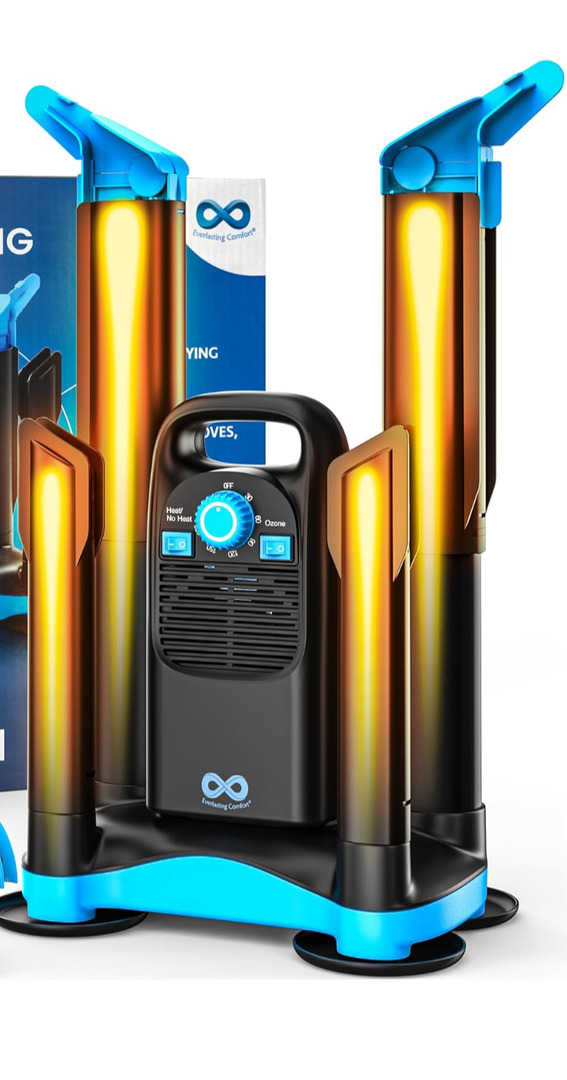 Upgraded Boot Dryer for Work Boots, Fast Drying in 80 Min, Shoe Dryer & Boot Deodorizer with Heat Blower, Shoe Dryers for Sneakers, Ski Boots, Gloves, Helmet & Boxing Glove Dryer Everlasting Comfort.