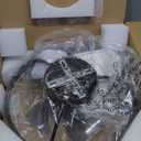 VOLISUN Low Profile Ceiling Fans with Light and Remote, 15.7in Modern Bladeless Ceiling Fan with Lights, 3000K-6500K Dimmable Flush Mount LED Fan Light, Brown Fandelier Ceiling Fans for Bedroom