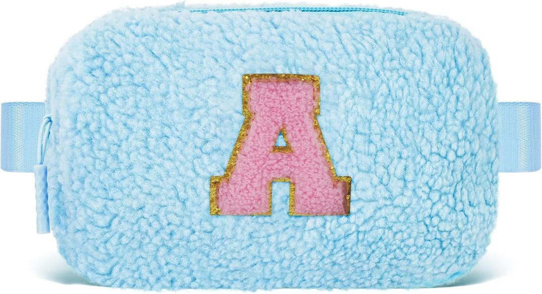 2 x Uygafly Belt Bag with Initials,Fanny Packs Crossbody Bags for Women Girls Kids,Birthday Graduation Gifts for 5 6 7 8 9 10 11 12 13 14 15 16 Year Old Girl,Trendy Cute Purse Stuff - S,Blue