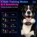 No Shock Rechargeable Dog Bark Collar with 8 Adjustable Sensitivity, Smart Anti Barking Collar with Beep and Vibration Modes for Large Medium Dogs (Black)