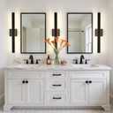 Modern Bathroom Vanity Light 24 Inch Black Bathroom Lighting Fixtures Over Mirror 20W 5CCT Dimmable LED Vanity Lights Bar for Bathroom Mirror Restroom Bedroom