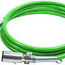 Vitonsbay Heavy Duty Cable Assembly -15Ft 7-Way ABS Trailer Electrical Power Cord |Straight |Green Cable|Zinc Die-Cast Plugs