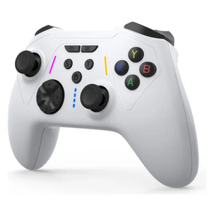 BETMI for Controller Wireless with 2.4GHz Adapter/Hall Effect Trigger & Joystick/Turbo/Macro/Mapping/Dual Vibration/RGB Light, Gamepad Compatible with PC (White/Black)