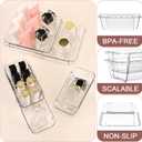 8 Pcs Medium Extendable Clear Drawer Organizer, All Adjustable Vanity Storage Box, 2-Size Desk Drawer Organizer, Acrylic Storage Bins for Makeup, Cosmetic, Bedroom Dressers Tool Organizer for Gadgets