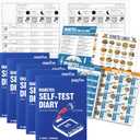 chiazllta 10 PCS Diabetes Blood Sugar Log Book & 2 Diabetes Food Chart & 2 Meal Planner Blood Sugar Log Book Pocket Size 3*4 Inch Mini Glucose Daily Journal Diabetes Self Test Diary at Each Meal(10)