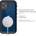 Waterproof Case for iPhone 12 Mini(5.4-inch), IP68 Full Body Seal Slim Shockproof Dustproof Snowproof Underwater TPU PC Hybrid Outdoor Transparent Cover Compatible with Magsafe Wireless Charging