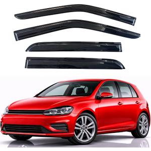 KPY Rain Guards Fit for 2015-2021 Volkswagen Golf, Out-Channel Window Visors Vent Wind Deflectors 4PC, Car Accessories for 15-21 VW Golf (5-Door Only)