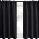 NICETOWN Short Curtains 36 inches Long, Black Out RV Bunk Panels, Kitchen Window Curtains Over Sink, Thermal Insulating Blackout Drapes/Draperies for Small Window (2 Panels, 42 inches Wide)