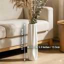 Ceramic Floor Large Vase 17.7 Inches Tall,White Modern Flower Tall Vases for Office, Home,Farmhouse,Living Room Dcor,Simple Origami Design Fall Decorative Porcelain Flower Arrangement Vase Ideal Gift