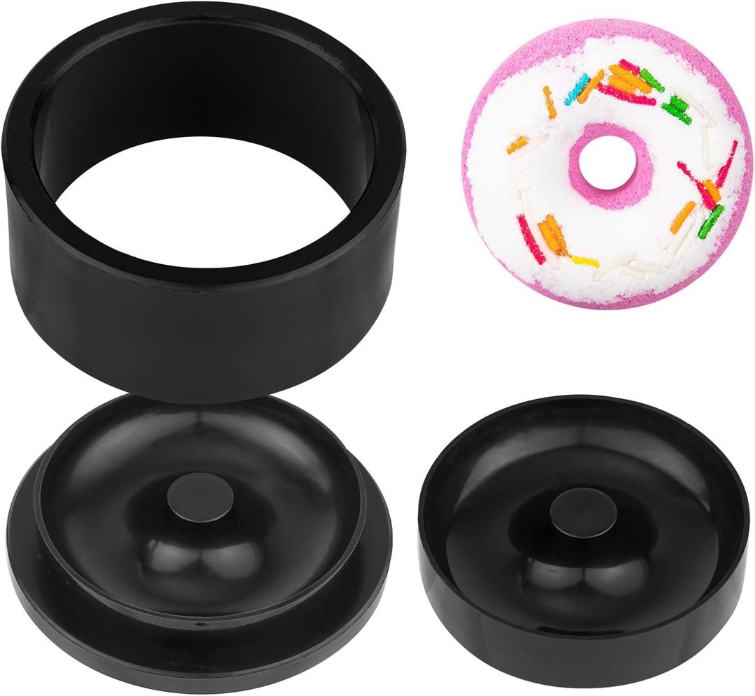 2.5inch Round Soap Shampoo Bar Mold, 3D Plastic Solid Bath Bomb Shower Steamer Press Molds for Making Shampoo Bars, Shower Steamers, Soaps, Bath Bombs, DIY Making Supplies (Doughnut)