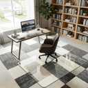 36"x48" Tempered Glass Office Chair Mat for Carpet & Hardwood Floor, 1/6" Thick Clear Floor Protector Desk Chair Mat with Rounded and Polished Edges