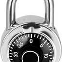 Combination Padlock 1 Pack, Fixed Dial Combination Padlock with Different Combinations, 2 in. Wide. Black Turntable, Lock for Gym & Locker, School, Toolbox, and More