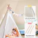 CO-Z Larger 85" H Kids Teepee Play Tent, 2.1m Large Indoor Canvas Teepee Tent for Adults, Tall Foldable Teepee Outdoor, 5 Sides Party Picnic Wedding Teepee Tent with Storage Bag, 48 inches x 48 inches x 72 inches