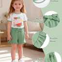 Resinta Toddler Baby Girl Summer Outfit Cotton T Shirt and Shorts Set Cute Casual Top Tee Shorts Pant Girls Clothes Set (Size: 3T, Green)