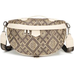 Eslcorri Crossbody Bags for Women - Fashion Sling Purse Shoulder Bag Fanny Pack Leather Causal Chest Bum Bag Cross Body Purse (Straw Brown)