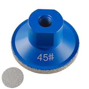 2inch 50mm Brazed Flat Grinding Wheel Diamond Grinding Disc Polishing Pads M10 Thread for Quartz Marble Granite Trimming 1Pc 45 Grit