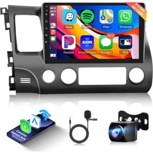 8 Core 6G+128G Android Car Radio Stereo for Honda Civic 2006-2011 with Carplay Android Auto, 10.1'' Touch Screen Head Unit with GPS Navigation Mirror Link Bluetooth SWC FM/RDS WiFi Backup Camera