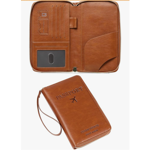 Leather RFID Blocking Passport Holder Travel Wallet, Passport Cover/Travel Wallet for Women/Men