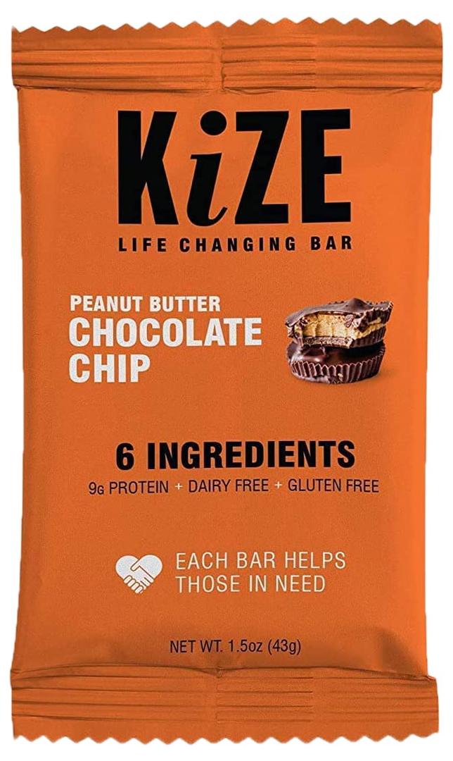 Kize Peanut Butter Chocolate Chip | Real Ingredients, Non GMO, Gluten Free, No Added Sugar, Simple Ingredients, 1.5 Oz