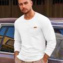 Yousify Mens Long Sleeve T Shirts Workout Athletic Crew Neck Pullover Shirt Casual Stretchy Loose Fit Shirts (White, XXL)