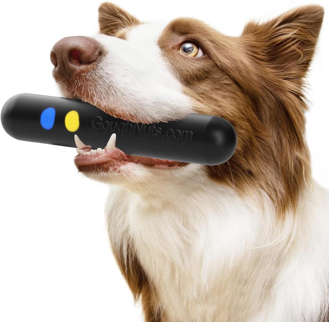 Goughnuts Toys for Aggressive Chewers | Heavy Duty Virtually Indestructible Dog Toy Stick for Medium Breeds Such as Pit Bulls | Black (Medium (30-70 lb) (Original Size), Toughest HD Pro 50)