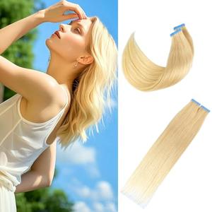 Platinum Blonde Tape in Hair Extensions Real Human Hair Invisible Human Hair Extensions Tape in
