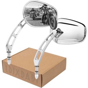 Chrome 8mm Rearview Mirrors for Touring Road Glide FLTRX Electra Glide FLHT Road King FLHR Street Glide FLHX Sportster Dyna Softail models 1982-2023