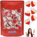 Fruidles 240-Count Strawberry & Cream Double Heart Lollipops, Double Heart Shaped Flavored, Individually Wrapped 18 Gram Lollipop (EXP 06/08/27)