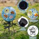 Stargarden Solar Gazing Ball, 10Glass Gazing Globe, Mosaic Gazing Balls with Metal Ball Stand for Patio, Lawn, Garden Decor
