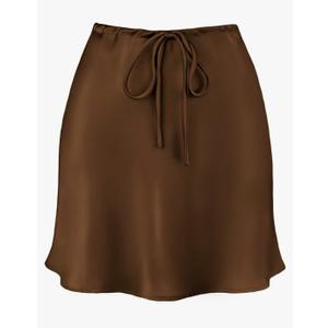 Women's Drawstring Satin Mini Skirt High Waisted Elegant Casual A-Line Flared Silk Short Skirts for Women L Women's Drawstring Satin Mini Skirt High Waisted Elegant Casual A-Line Flared Silk Short Skirts for Women L