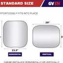 Gven Windshield Sun Shade 2pcs with Bonus Car Sunshade for Front Window Shades 2025 Technology Reflect UV and Heat Sun Visor Automotive Interior Sun Protection (Silver, S)