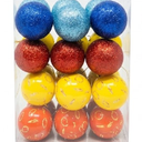 Thyle Christmas Ball Ornaments Cartoon Tree Hanging Ornaments 2.4" Theme Foam Christmas Winter Balls Decoration Cute for Adults for Holiday Xmas Trees Home Decor(24 Pcs,Gold Rings)