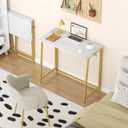 WOHOMO Folding Desk, Small Writing Desk 39.4", Space-Saving Foldable Laptop Table Writing Workstation for Home Office, Easy Assembly, Large Size:39.4 x 15.7
