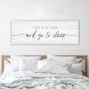 Give It to God and Go to Sleep Sign Framed Large 41''15'' Above Bed Wall Decor for Bedroom Farmhouse Wall Decor Guest Room Decor Rustic Master Bedroom Wall Decoration Wood Wall Art (white frame)