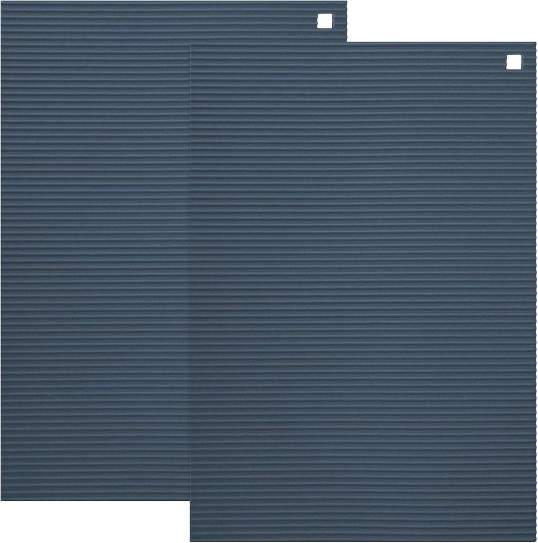2 Pack 9.5"x14.2" Trivets for Hot Dishes, Hot Pads for Kitchen, Silicone Trivets for Hot Pots and Pans, Hot Plates to Protect Table, Heat Resistant Silicone Trivet Grey (Dark Grey, 9.5"x14.2")