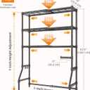 Expandable Over The Toilet Storage Rack, 3-Tier Adjustable Height & Width (22"-38") Metal Bathroom Organizer Shelves, Space Saver Above Toilet Over Washer and Dryer Shelf for Laundry Room